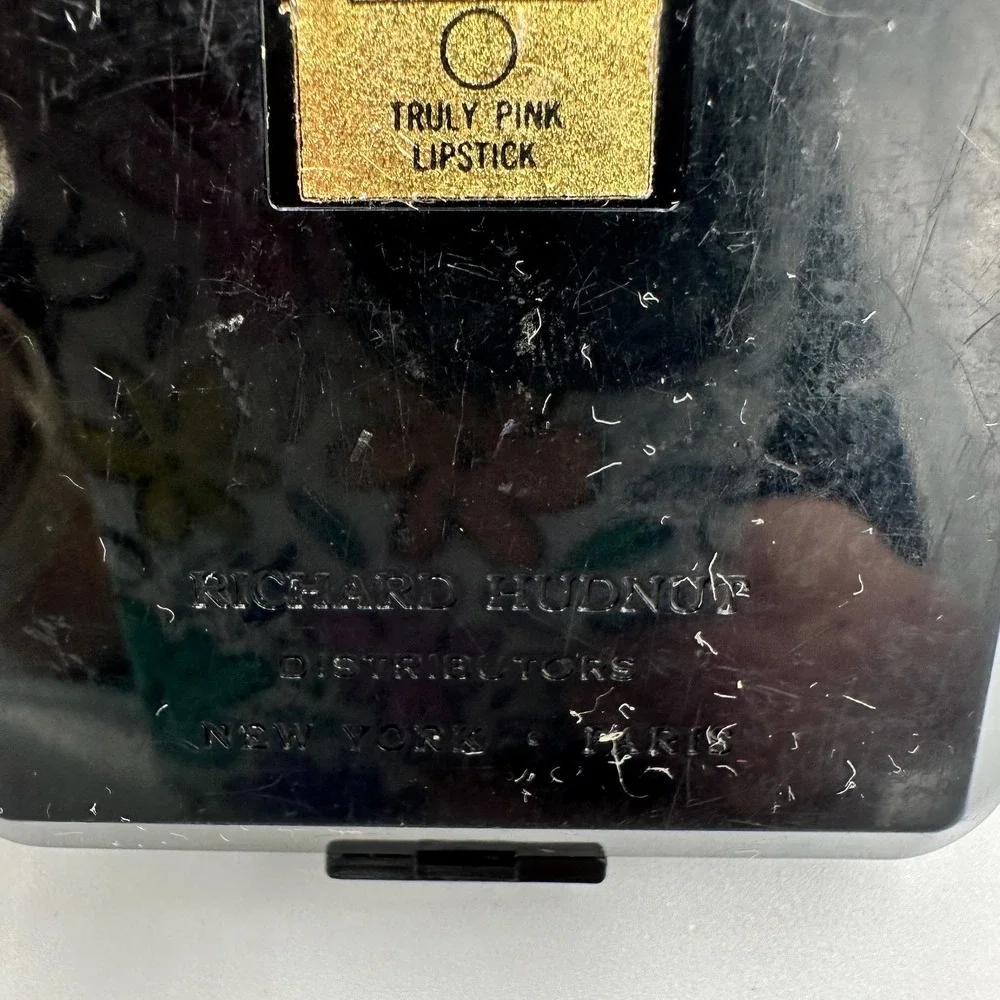 Vintage DuBarry Flatter Plus Compact w Lipstick Art Deco Vanity Makeup‎ Set